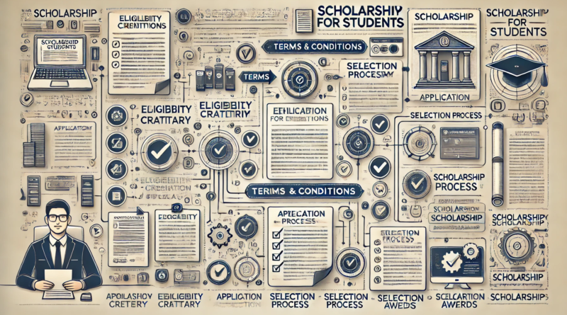 A detailed explanation of the key terms and conditions that students must follow to be eligible for and to receive the scholarship
